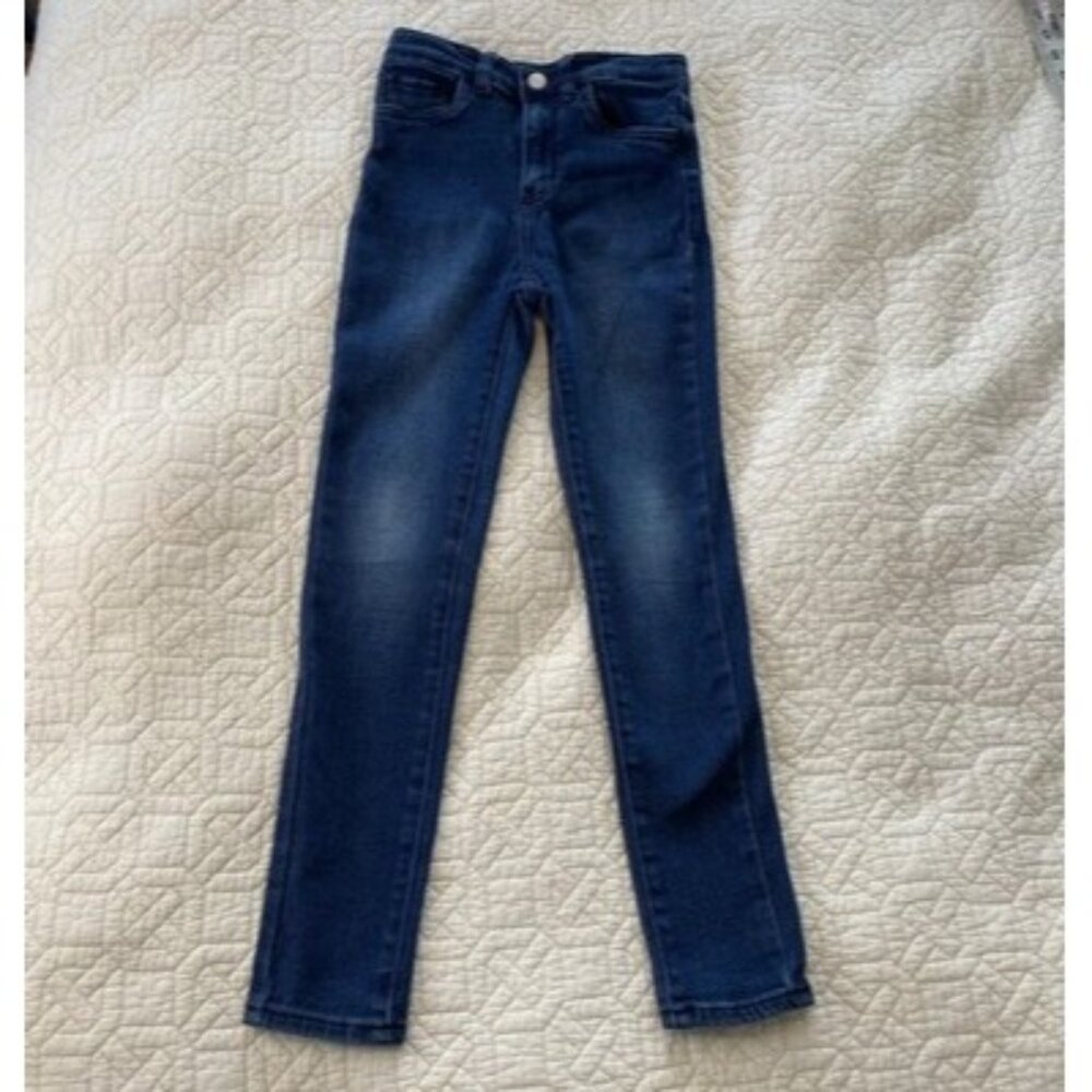 Levi’s Girls 720 High Rise 6/6x Dark Wash Black Logo Skinny Adjustable Waist